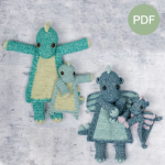 Duo Deal: Dino of Draak en Mini Dino of Draak Pdf patroon